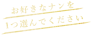 お好きなナンを 1つ選んでください